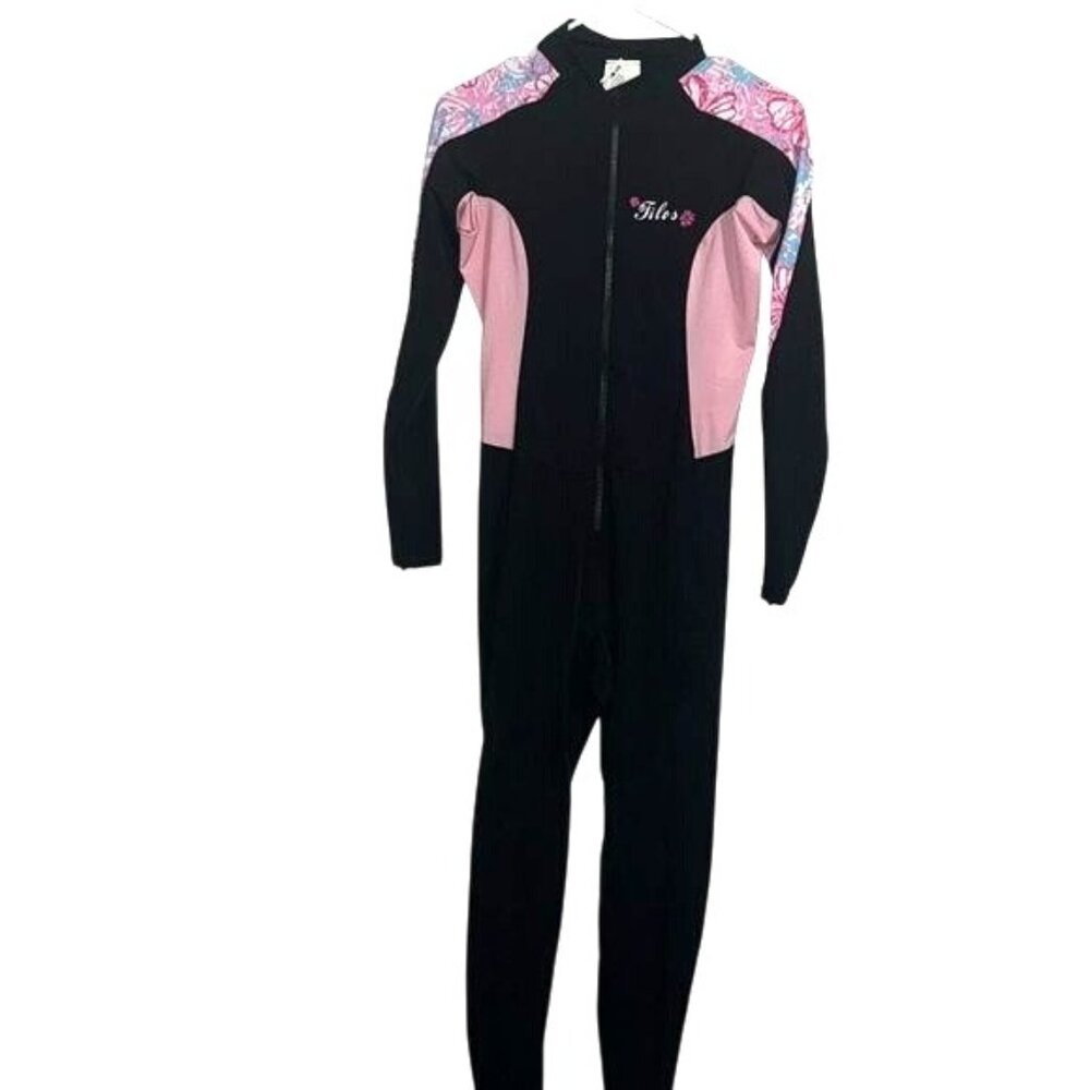 Womens Tilos Full-Body Wetsuit XL Black & Pink Nylon/Spandex Blend